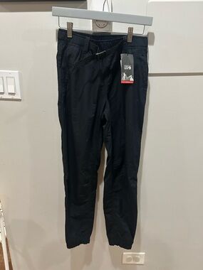 New Mountain Hardwear Stryder Nylon Pants Womens XS Black Zip Pockets Belted